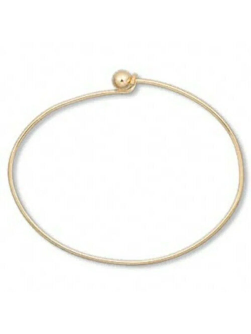 Gold 14K Plated 70x50mm Oval Beading Bangle Blank Bracelet Finding